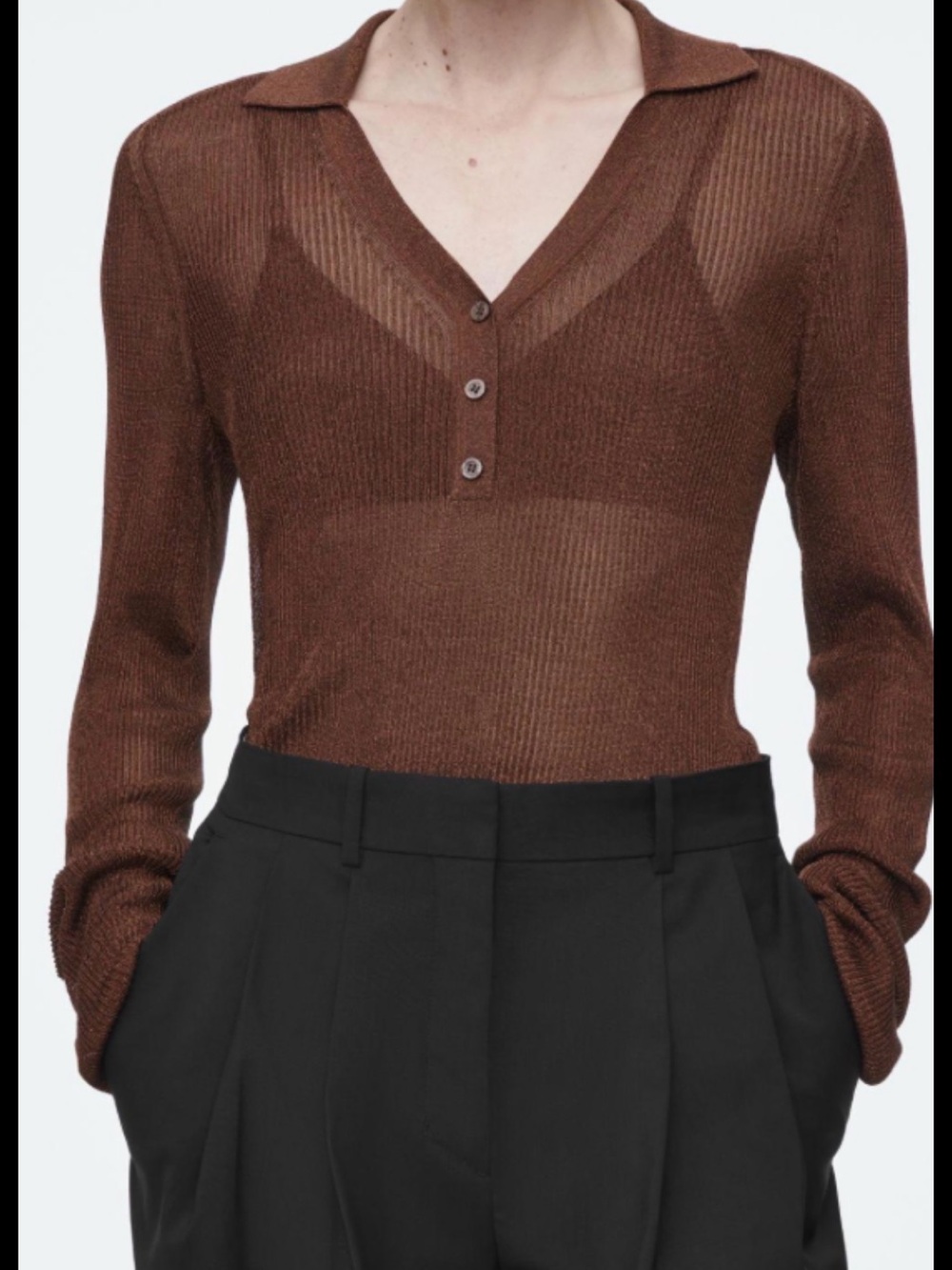 COS  Ribbed Polo Sweater